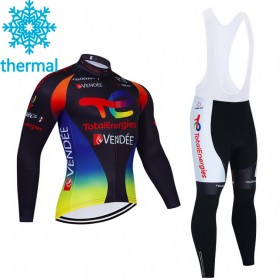 Cykeltøj Langærmet Vinter + Bib Cykelbukser 2021 Team TotalEnergies N002